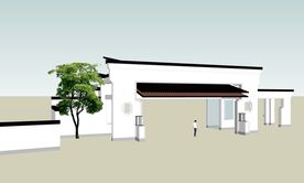 中式小区入口建筑模型