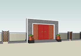 中式入口建筑模型