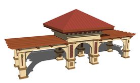 su欧式入口建筑模型