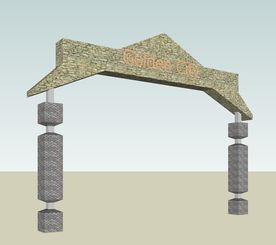 su欧式入口建筑模型