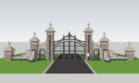 su欧式入口建筑模型
