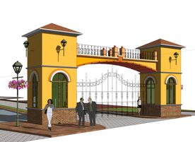 su欧式入口建筑模型