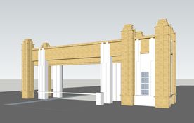 su欧式入口建筑模型
