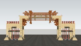 su欧式入口建筑模型