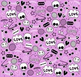 骷髅头刀片别针四方连续底纹