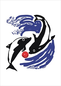 手绘海豚矢量图下载