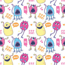 卡通细菌四方连续底纹