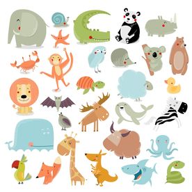 卡通动物矢量图下载