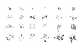 涂鸦手绘卡通小动物矢量图下载