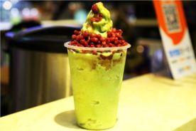 红豆抹茶星冰乐冰沙