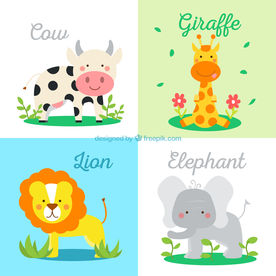 卡通可爱矢量长颈鹿