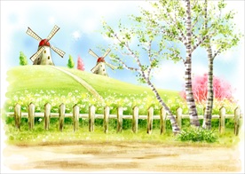 手绘风车风光