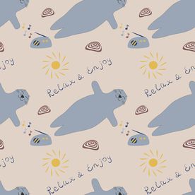 卡通动物四方连续底纹