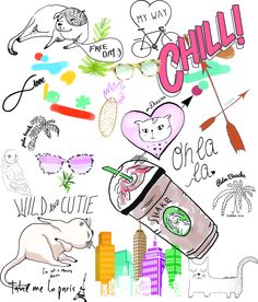 手绘卡通猫杯子矢量图下载