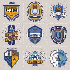 学院派标志徽章矢量图下载