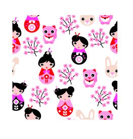 花朵花卉卡通四方连续底纹