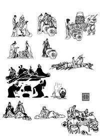 手绘古代人
