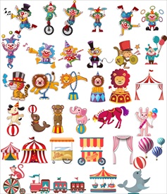 马戏团主题卡通素材合集动物园