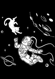 外太空宇航员小猫矢量图下载