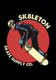 骷髅头滑板矢量图下载