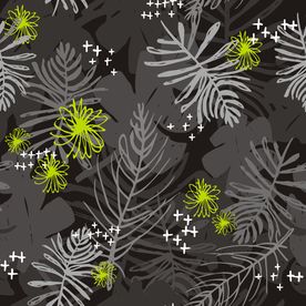 植物树叶树枝四方连续底纹