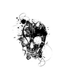 手绘骷髅头蛇矢量图下载