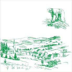 田园村庄 民间插画素材