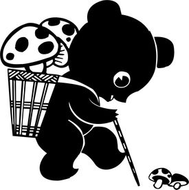 采蘑菇的小熊