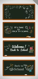 校园黑板涂鸦元素背景