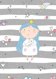 卡通小女孩矢量图下载