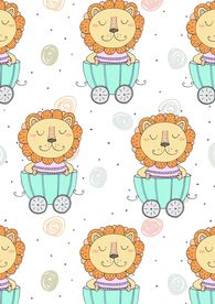 手绘卡通狮子矢量图下载