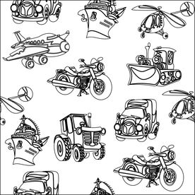 手绘汽车飞机矢量图下载