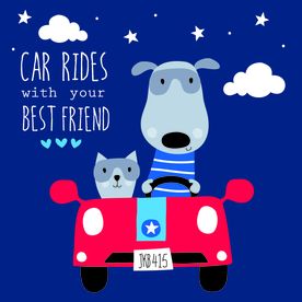 卡通动物跑车矢量图下载