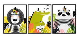 卡通动物头像矢量图下载