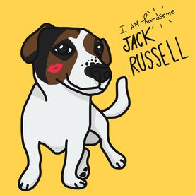 手绘卡通狗矢量图下载