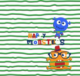 卡通怪物矢量图下载