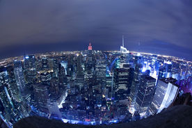 纽约市夜色全景图片