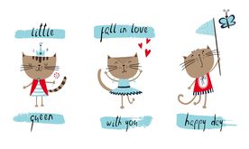 可爱卡通小花猫矢量图下载