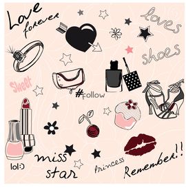 钻戒背包香水高跟鞋矢量图下载