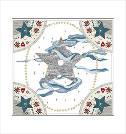 五角星飘带丝带四方连续底纹