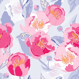 植物花朵花卉四方连续底纹