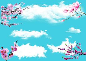 云彩花朵超清分层素材
