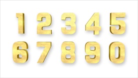 3D黄金数字0-9