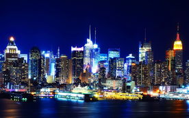 城市港湾炫丽夜景