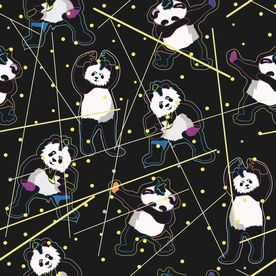 卡通熊猫四方连续底纹