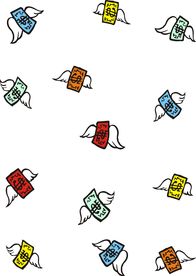 手绘卡通钞票美元矢量图下载