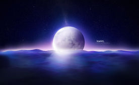 星球升起酷炫发光星空背景素材