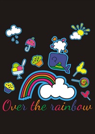 卡通鲸鱼彩虹冰激凌矢量图下载