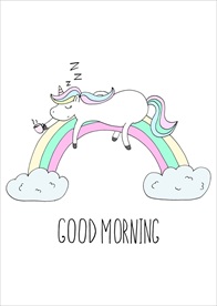 卡通独角兽彩虹矢量图下载