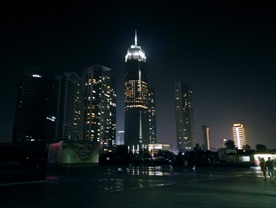 夜景城市海边烟台